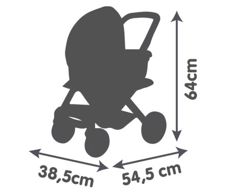 SMOBY leļļu rati ar nojumi, 7600253121