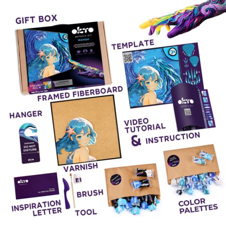 OKTO MANGA 3D mākslas komplekts Ūdens 30x40 cm, 20037 