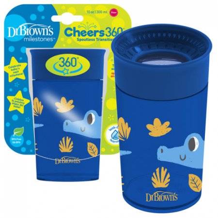 DR. BROWNS Smooth Wall Cheers 360 krūzīte, 300 ml, Blue Deco (9+ m), 1 iepakojumā, TC01094 TC01094