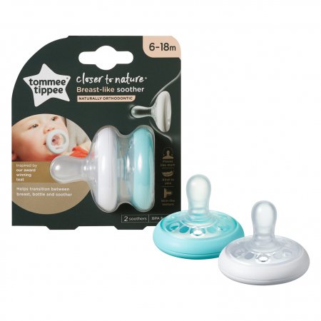 TOMMEE TIPPEE māneklis (līdzinās krūts galam) 2gab 6-18m, 43343021 43343015