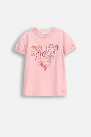 COCCODRILLO krekls ar īsām piedurknēm NOSTALGIC MEADOW GIRL KIDS, rozā, WC5143202NGK-033-122, 122 cm 