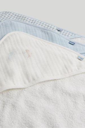 MOTHERCARE bērnu dvielis, 3 gab., zils, AU87801, 75x75 cm 