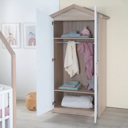ROBA divdurvju skapis CABANE, White/Oak, 1621867 