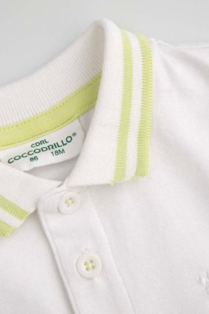 COCCODRILLO krekls ar īsām piedurknēm MONOCHROME BOY NEWBORN, balta, WC5143601MBN-001-086, 86 cm 