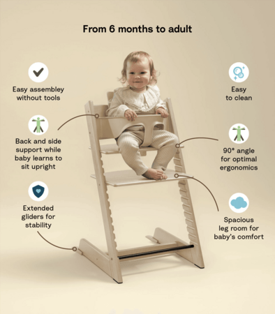 STOKKE barošanas krēsls ar aizsargbarjeru un jaundzimušā ieliktnīti TRIPP TRAPP, storm grey, grey NBS, 686000 