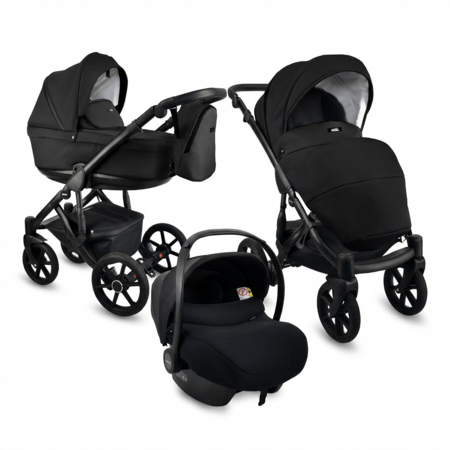 MILLI universālie ratiņi MOON 3in1, Black, 5903357317263(carseat) 
