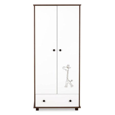 KLUPŚ divdurvju skapis GIRAFFE, White/Walnut 