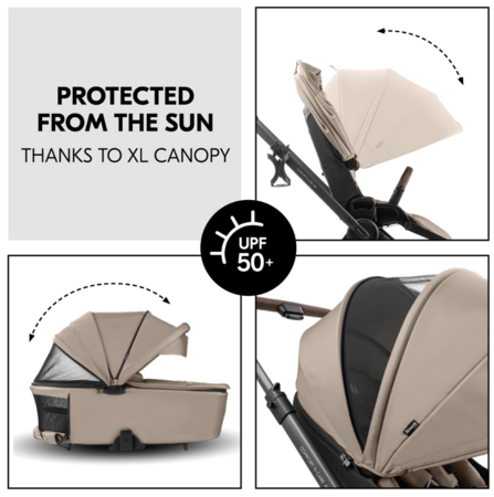 HAUCK universāls ratiņi COMFORT N CARE AIR SET, Mocha, 165553 