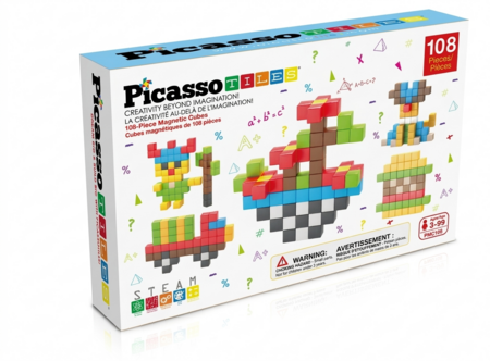 PICASSO TILES Magnētiskais konstruktors magnētiskie kubi 108 detaļas, PMC108 