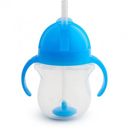 MUNCHKIN pudelīte ar salmiņu, 207ml, 6m+, blue, 90122 01225702