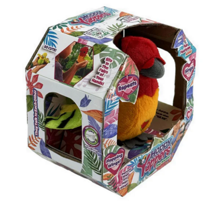 HAPPY YAPPERS interaktīva plīša rotaļlieta Dzeltenā Aratinga, 9406 