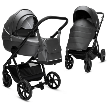 NOORDI universāls ratiņi FJORDI V2 Shadow Grey leather, 2in1, 1642819 