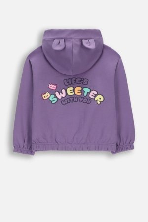 COCCODRILLO džemperis ar rāvējslēdzēju ar kapuci, violets, WC6132401SGK-016-092, 92 cm 