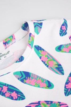 COCCODRILLO kleita ar īsam piedurknēm, balta, WC6129202VGB-022-146, 146 izmērs 