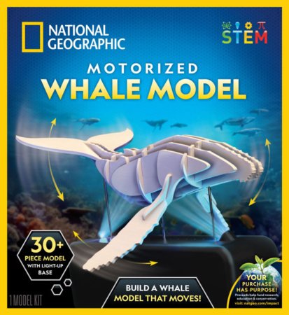 NATIONAL GEOGRAPHIC interaktīvais 3D puzles modelis Motorized Whale Model, RTMPZWHALE