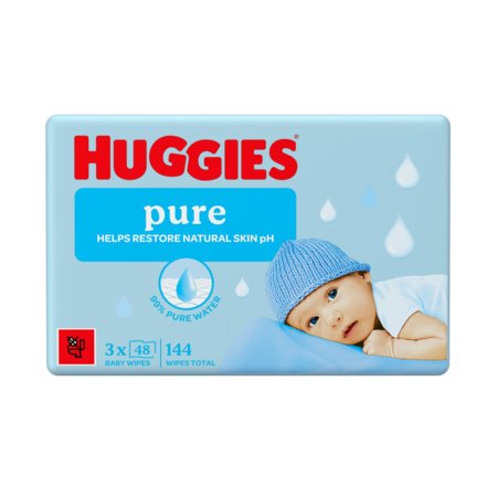 HUGGIES mitrās salvetes PURE PLASTIC FREE, 48x3 gab., 2434936 