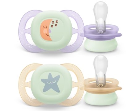 PHILIPS AVENT knupīši ULTRA STAR NIGHT, 0-2 m., 2 gab., SCF075/17 
