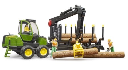 BRUDER kokmateriālu iekrāvējs ar izlici un baļķiem John Deere 1210E, 2133  