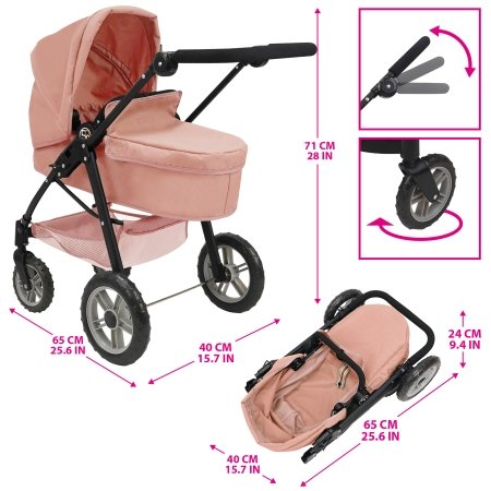 509 Crew 2in1 leļļu rati, rozā, T738004 