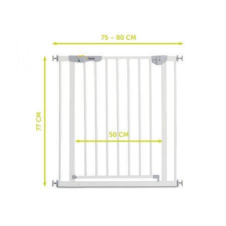 HAUCK drošības vārti priekš kāpnēm AUTOCLOSE 'n STOP 2, 75-80 cm, white, 59734 59734