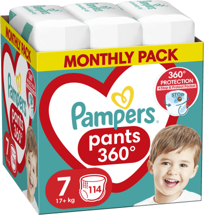 PAMPERS autiņbiksītes-biksītes Pants Monthly, 7 izmērs, 15+kg, 114 gab., 80779062 