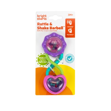 BRIGHT STARTS grabulis–graužamrotaļlieta Rattle and Shake Barbell, 8672 