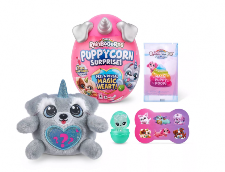 RAINBOCORNS plīša rotaļlieta ar piederumiem Puppycorn Surprise, 4 sērija, 9251 9251