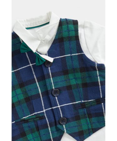 MOTHERCARE krekls ar garām piedurknēm, veste un tauriņš, FC684 635970