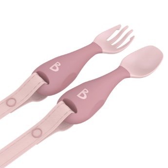 BIBADO Handi piestiprināmi bērnu galda piederumi (2 gab.), blush, BIB224R 