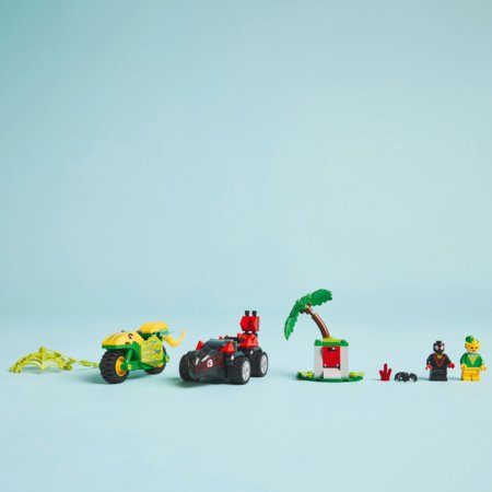 11198 LEGO® Spidey Spin un Electro dinozauru transportlīdzekļu pakaļdzīšanās 