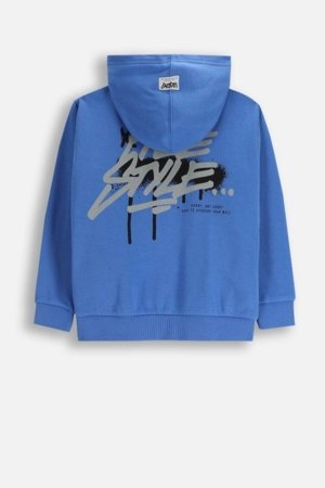 COCCODRILLO džemperis ar rāvējslēdzēju ar kapuci, zils, cm 