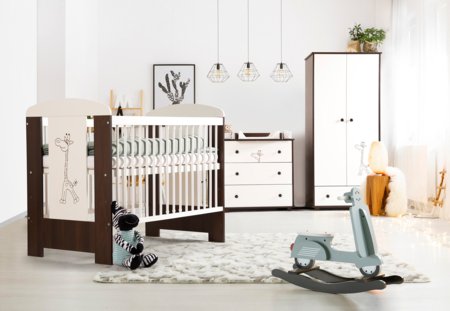 KLUPŚ divdurvju skapis GIRAFFE, White/Walnut 
