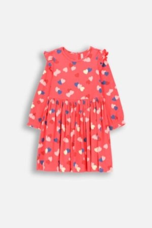 COCCODRILLO kleita HEARTS GIRL KIDS, rozā, ZC4129103HGK-007-122, 122 cm 
