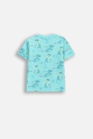 COCCODRILLO krekls ar īsām piedurknēm DRAGONS BOY NEWBORN, zils, WC5143201DBN-013-086, 86 cm 