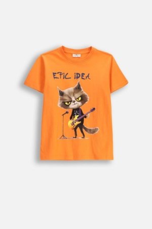 COCCODRILLO t-krekls ar īsam piedurknēm, oranži, WC6143216VBB-006-128, 128 izmērs 