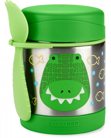 SKIP HOP noslēdzams pārtikas trauks ZOO, 3m+, 325ml, crocodile, 9M931410 9M931410