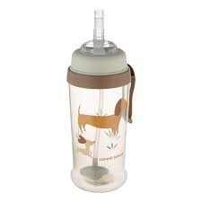 CANPOL BABIES neizlīstošā pudelīte ar salmiņu DOGS, 350 ml., 56/510_bro 