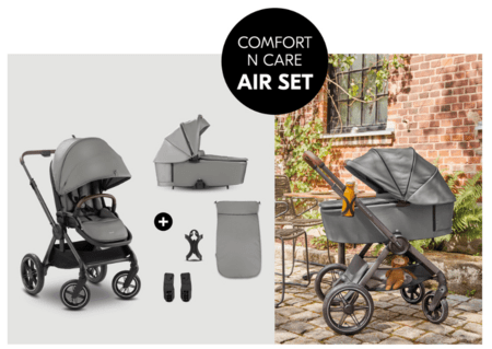 HAUCK universāls ratiņi COMFORT N CARE AIR SET, Dark grey, 165560 
