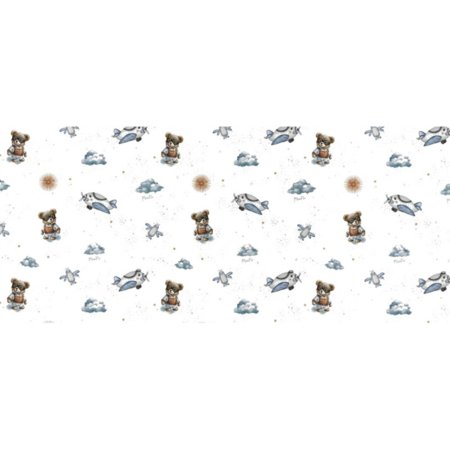 MIMINU palags ar gumiju Bears blue, 120x60 cm 