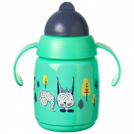 TOMMEE TIPPEE mācību krūze ar salmiņu, 7m+, 300ml, green, 447830 447830