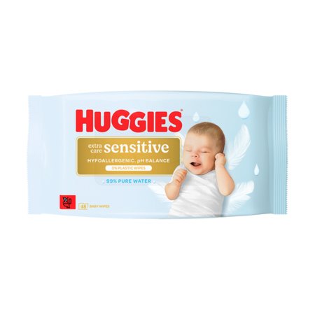 HUGGIES mitrās salvetes PURE EXTRA CARE SENSITIVE PF, 48 gab., 2437117 