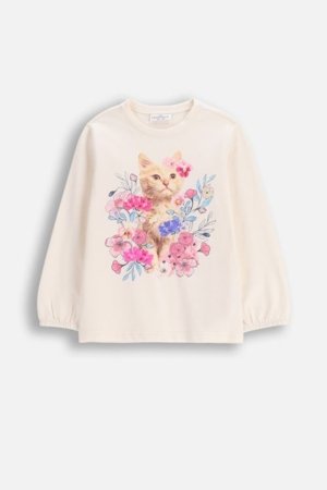 COCCODRILLO t-krekls ar garām piedurknēm, krēmkrāsa, WC6143103FGK-003-098 