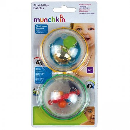 MUNCHKIN Float and Play Bubbles zīdaiņu un mazuļu vannas rotaļlieta, 4m+, 2 gab., 90048 90048