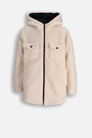 COCCODRILLO kažokādas mētelis OUTERWEAR GIRL JUNIOR, krēmveida, ZC5153102OGJ-003-164, 164 cm 