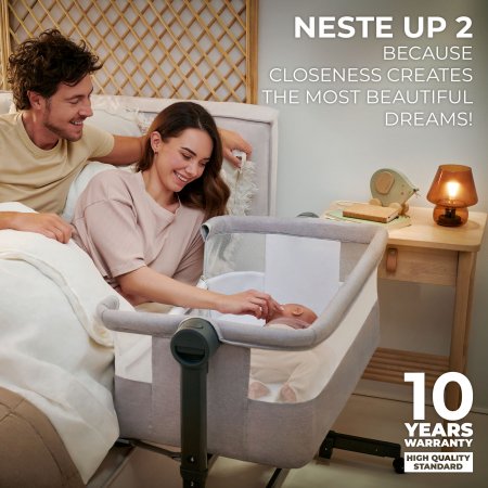 KINDERKRAFT gultiņa-manēža Neste Up 2 BEIGE, KLNEUP02BEG0000 
