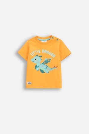 COCCODRILLO krekls ar īsām piedurknēm DRAGONS BOY NEWBORN, apelsīns, WC5143202DBN-006-086, 86 cm 
