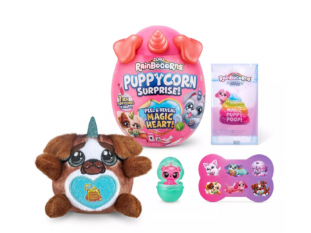 RAINBOCORNS plīša rotaļlieta ar piederumiem Puppycorn Surprise, 4 sērija, 9251 9251
