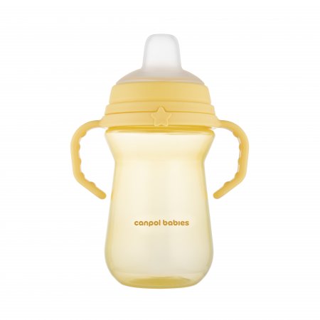 CANPOL BABIES krūzīte ar silikona snīpi, FirstCup, 250ml, dzeltena, 56/615_yel 56/615_yel