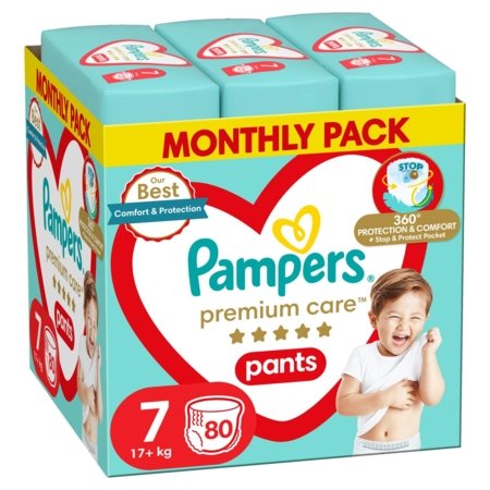 PAMPERS autiņbiksītes-biksītes Premium Care, 7 izmērs 15+kg, 80 gab, 80778798 