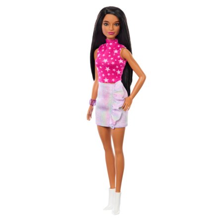 BARBIE Fashionistas lelle rozā zvaigžņu topiņā, HRH13 